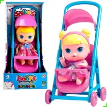 Boneca C/ Carrinho De Bebê Babys Collection Supertoys