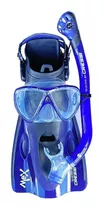 Set Cressi Snorkeling Mex Visor, Snorkel, Aletas Azul S/ M