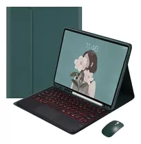 Capa Com Teclado Retroiluminado Mouse Bluetooth Para iPad Ç