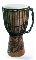 Djembe De Madera Tallada De 40 Cm. De Alto