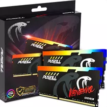 Memória Ram Desktop Puskill Veneno Rgb Ddr3 16gb Kit 2x8 1600mhz Cl11 1.5v Dimm