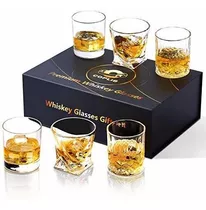 Juego De 6 Vasos De Whisky  3 Vasos Antiguos Caja De Lu...