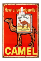 1 Cartel Metalico Cigarros Camel El Camello Antiguo 40x28 Cm