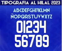 Tipografia Alhilal 2023 Ttf Letras Numeros Dorsal