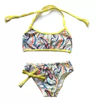 Bikini Con Flecos Niñas Lycra - Diseño Y Calidad!