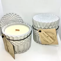 2 Velas Aromaticas En Base De Concreto Con Tapa Monte Vitro 