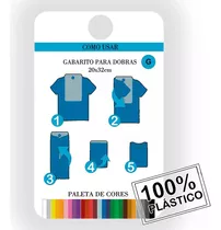 Kit 5 Gabaritos Dobrar Roupa Com Paleta De Cores - Plástico