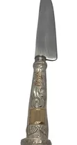 Cuchillo Empuñadura Plata Y Oro C/ Hoja De 14cm (pñ2)