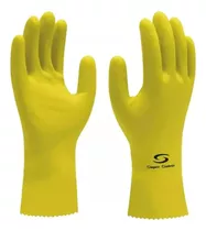 Luva Nitrílica Amarela Super Glove Forte Kit 10 Pares