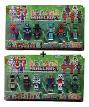 Kit 2 Cartelas Minecraft Bonecos Heróis Vingadores Patrulha