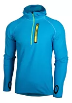 Buzo Hombre Capucha Micropolar Liviano Montañismo Trekking