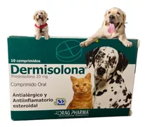 Dermisolana Antialergico 20mg Antiinflamatorio Mascota Gato