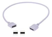 Cabo Extensor Rgb 4 Pinos Branco - 30cm + Conector 4 Pinos