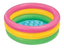 Piscina Inflable Redondo Intex Sunset Glow 58924 56l Rosa, Amarilla Y Verde