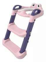 Adaptador Y Bacín De Baño Para Niños Producto 2 En 1 Color Rosa/ojitos Liso