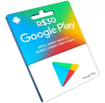 Cartão Gift Card Google Play 30r$