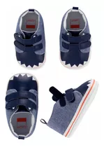 Zapatos Con Velcro Color Azul Para Bebés- Niños