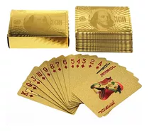 Baralho Dourado Ouro A Prova D'água Poker Truco Cartas Jogos