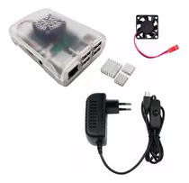 Case Raspberry Pi3 Pi 3 B B+ + Fonte 5v + Cooler + Dissipado