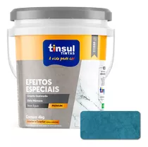 Revestimiento Acrílico Efecto Cemento Quemado Tinsul 4kg Color Azul Safiro