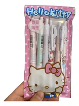 Set 6 Lápices Gel Tinta Negra 0.5 Hello Kitty Sanrio Kawaii
