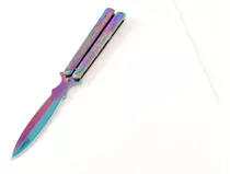 Navaja Mariposa Balisong Tornasolada Rainbow Fade Daga 