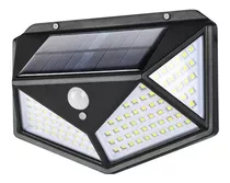 Lámpara Solar 100 Luces Led Exteriores Con Sensor Movimiento Color Negro