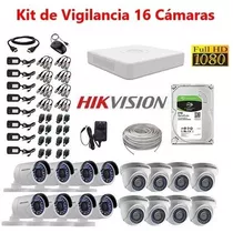 Kit De Vigilancia Hikvision 16 Cámaras Hd 1080p Analógico