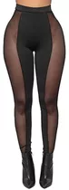 Leggins Calza Lycra Tiro Alto Con Transparencia Microtul