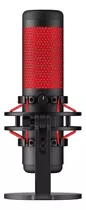 Microfono Gamer Hyperx Quadcast Rojo Negro Omnidireccional
