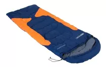 Saco De Dormir Confortável C/ Ziper Nautika Camping Algodão Cor Azul E Laranja Localização Do Zíper Direita