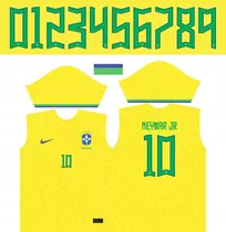 Arte Camisa Do Brasil Estampa Copa Catar 22 Vetor Editável