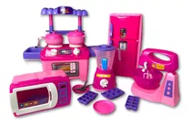  Kit Cozinha Para Meninas Completo Rosa De Brincar Acessório