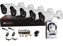 Kit Vigilancia 8ch 5cam Fullhd+disco1tb Púrp Matko Seguridad