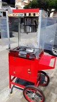 Maquina De Popcorn Con Carrito, Calentador, Luz, Como Nueva 