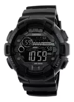 Relógio De Pulso Skmei 1243 Fitgear, Corpo Preto, Digital, Masculino, Fundo  Preto, Com Correia De Poliuretano Cor Preto, Subdials De Cor Cinza, Ponteiro De Minutos/segundos Cinza, Bisel Cor Preto, L