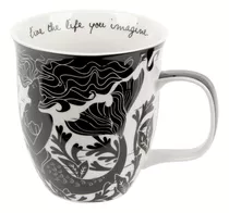 Taza Boho Blanco Y Negro, 16 Oz, Sirena