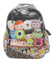 Mochila Espalda Grande 18puLG Disney Tsum Tsum Color Negro