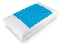 Almohada Con Gel Refrescante Con Memoria 55 Cm Energy Plus Color Blanco Y Azul