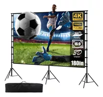 Portabilidad Pantalla De Proyector De 180 In Hd Con Soporte