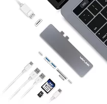 Hub Dock Station P/ Macbook Pro, 7 Em 2, Usb C, Hdmi 4k, Sd