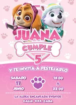 Invitacion Digital Cumpleaños Skye Y Everest Paw Patrol