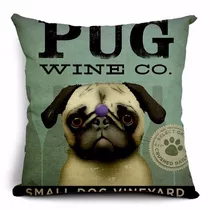 Almofada Cachorrinho Pug Wine