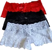 Pack X6 Culotte Tipo Boxer De Encaje De Dama Talles 2 Y 3