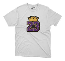 Remera Basket Nba Los Angeles Lakers Blanca Logo Lebron 23