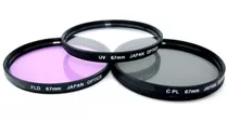 Kit 3 Filtros Uv Cpl Fld 67mm + Estuche Para Canon Nikon