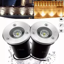 Lampara Empotrado Led Para Piso 1w Luz Blanca 6500k Ip66 Color Blanco