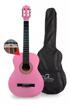 Guitarra Sevillana Rosada 39 Pulgadas Con Alma Y Funda Color Rosa