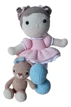 Boneca E Ursinha Em Amigurumi - Crochê 