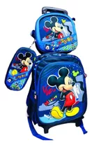 Mochilas Con Ruedas Incluye Lonchera+estuche Diseños Disney